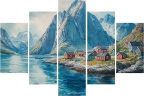 Obraz - Nórska dedinka (150x105 cm)