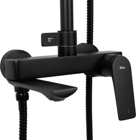 Rea Avalon, sprchová súprava s dažďovou hlavovou a ručnou hlavicou, čierna matná, REA-P8811