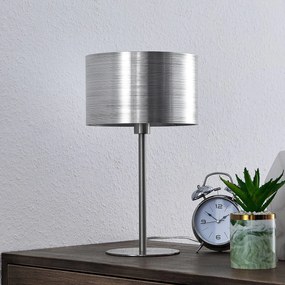 Lindby Dexin stolová lampa, metalická strieborná