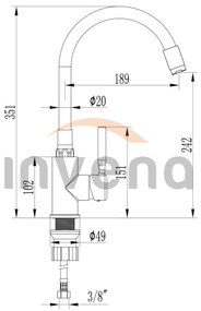 Invena, podomietková bidetová batéria, čierna matná, BP-00-B04-L