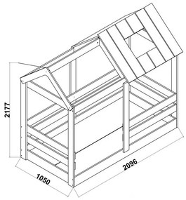 Domčeková posteľ 100x200 Boom - breza