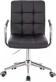 LuxuryForm DESIGN Stolička VERONA na striebornej podstave s kolieskami - čierna