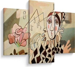 Obraz - Kubizmus - harlequin and rose (90x60 cm)