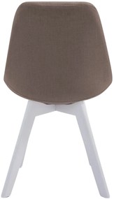 Stolička Borne V2 - látka, drevené nohy biele - Sivo-hnedá (Taupe)