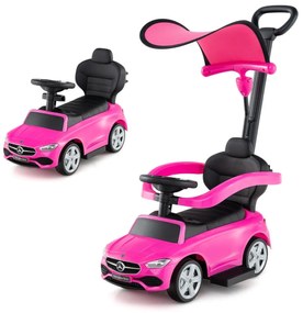 Mercedes-Benz Ride-On Car 3-v-1 Ride-On auto s prítlačnou rukoväťou pre deti od 1 roka ružové Barva: Ružová