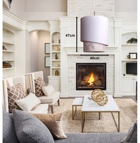 Duolla - Luster na lanku PARIS 1xE27/15W/230V pr. 40 cm biela/béžová