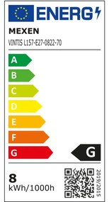 Mexen Vintis, LED žiarovka E27, G95, 8W, Teplá - 2200K, 600 lm, dymová - L157-E27-0822-70