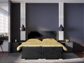 Kontinentálna posteľ 140 cm Lupin (čierna) (s matracom a úl. priestorom). Vlastná spoľahlivá doprava až k Vám domov. 1043410