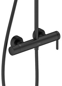 DURAVIT C.1 sprchový systém s pákovou batériou, horná sprcha priemer 240 mm, ručná sprcha 1jet, čierna matná, C14280007046