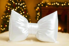 INTERMEDIC SK Dekoračný vankúš Mašľa Saténová biela Veľkosť: 40x30 cm