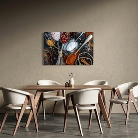 Obraz lyžíc s korením (90x60 cm)