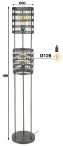 Stojaca lampa 72-67 2L Metal Blinds  - Komfort-nábytok
