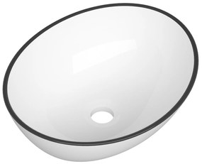 Gamma Lilo, umývadlo na dosku 410x330x150 mm, biela s čiernym okrajom, GMA-UC-LILO