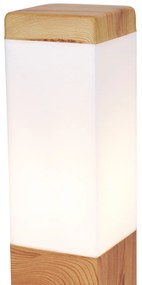 Moderná vonkajšia stojaca lampa oceľová s drevenou potlačou 80 cm IP44 - Malois