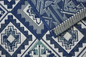 Koberec COLOR 19247/699 SISAL ROMBY modrý