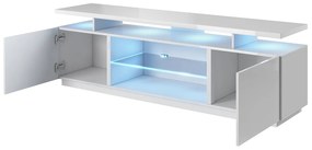 Televízna skrinka Aniceto, Osvetlenie: osvetlenie LED, Farby: grafit / grafit lesk