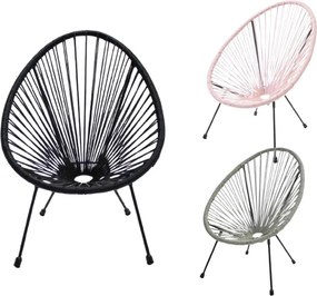 Detské záhradné kresielko z technoratanu Mini Kids sivá