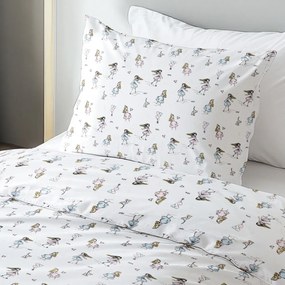 Biante Detské bavlnené posteľné obliečky Sandra SA-261 Krasokorčuliarky na krémovom Predĺžené 140x220 a 70x90 cm