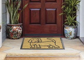 BO-MA, Rohožka Kokos + guma pes – na von aj na doma, 40x70, hnedá, chodba / predsieň