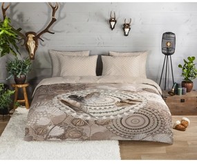 Hnedé flanelové obliečky na jednolôžko 140x200 cm Ringhda – HIP