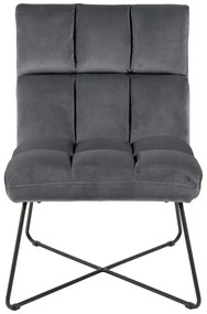 Sivé zamatové kreslo Alba – Actona