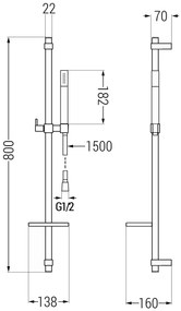 Mexen sprchový set DQ70, chróm, 785704581-00