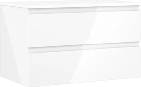 Mexen Orio, kúpeľňová skrinka 80 cm s hornou časťou, 2 zásuvky, biela lesklá, 91A10-08047-2-BFFC00