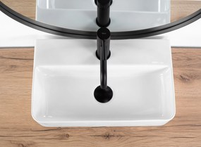 Rea Naomi, umývadlo závesné/na dosku 455x285x105 mm, biela lesklá, REA-U0630