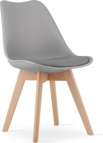 AKCIA Svetlosivá stolička BALI MARK s bukovými nohami II. akosť