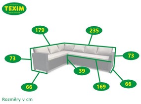 TEXIM RELAX FAMILY - vonkajšia sedacia súprava, oceľ + umelý ratan + umelé drevo