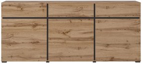 Komoda Cross 180 cm - dub wotan / čierna