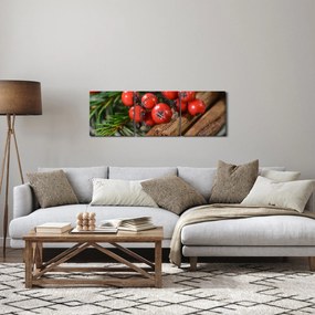 Obraz jarabiny a škorice (s hodinami) (90x30 cm)