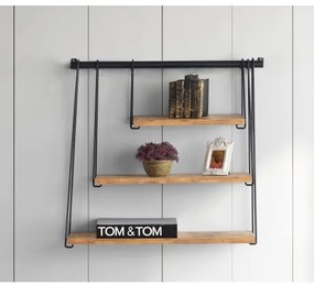 Nástenná polica ZIHON 63,5x60 cm čierna/hnedá