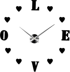SENTOP | Moderné nalepovacie nástenné hodiny láska | SENTOP 12S011-Wanduhr HEU- analógové