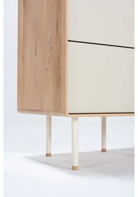 Vysoká komoda z dubového dreva v bielo-prírodnej farbe 60x100 cm Fina – Gazzda