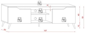 TV stolek Tree 157 cm bílý