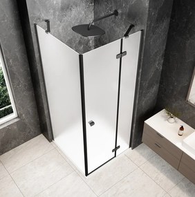 Polysan Polysan, GLOBE GUN METAL štvorcová sprchová zástena 800x800mm, matné sklo, pravé, GB1080-3215MRGM