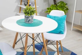 Set dvoch jedálenských stoličiek OSAKA biele (hnedé nohy) 2ks