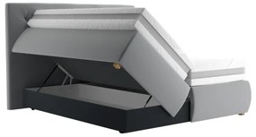 Boxspringová posteľ ELEN 180x200 cm so šedou matracou a topperom