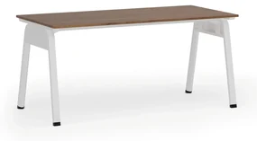 Kancelársky stôl PRIMO GAMMA, 1600 x 800 mm, biela podnož, orech