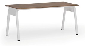 Kancelársky stôl PRIMO GAMMA, 1600 x 800 mm, biela podnož, orech