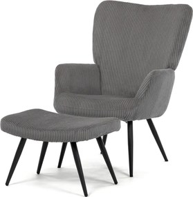 Autronic BONTEC Relaxačné kreslo, modrá, menčestrová látka, AK-L7285 BLUE6 Farba: Šedá