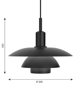 Louis Poulsen PH 5/5 závesná lampa, čierna E27