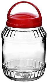 Sklenená nádoba na potraviny Basic Red 2l