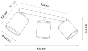 Spot-Light 2037400911553 - Bodové svietidlo BENITA 3xE27/25W/230V dub