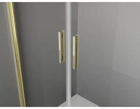 Mexen Exo, dvojité výklopné sprchové dvere 70 cm, číre sklo, zlatá, 8182-070-000-50-00