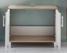 Kúpeľňová skrinka pod umývadlo Porto, dub sonoma/biela