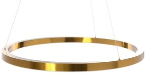 ZÁVĚSNÁ LAMPA KRUH LED XXL PRŮM.100 CM OCEL MOSAZ AKRYL.