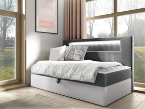 Kontinentálna jednolôžková posteľ Junior Ribezo 2, Rozmer postele: 90x200, Dostupné poťahy: ekokoža Soft 017 (biela) + Fresh 14
