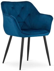Zamatová stolička Liverpool modrá